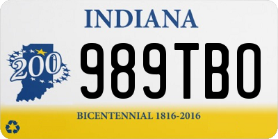 IN license plate 989TBO