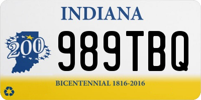 IN license plate 989TBQ