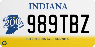 IN license plate 989TBZ