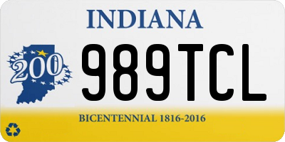 IN license plate 989TCL