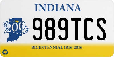 IN license plate 989TCS