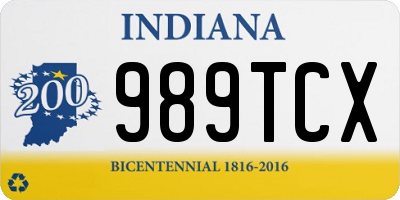 IN license plate 989TCX