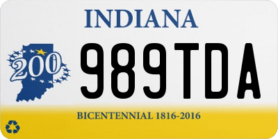 IN license plate 989TDA