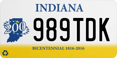 IN license plate 989TDK