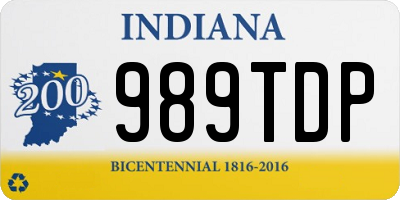 IN license plate 989TDP