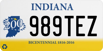 IN license plate 989TEZ