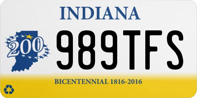 IN license plate 989TFS