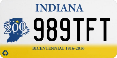 IN license plate 989TFT