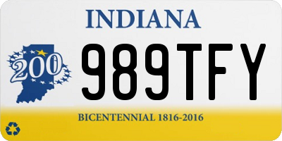 IN license plate 989TFY
