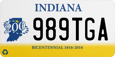 IN license plate 989TGA