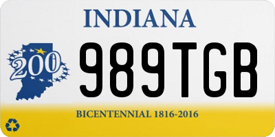 IN license plate 989TGB