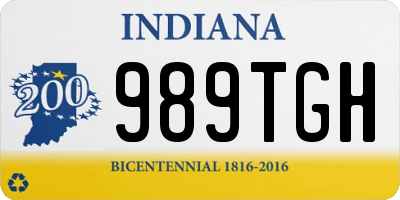 IN license plate 989TGH