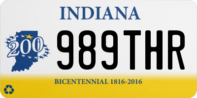 IN license plate 989THR