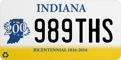 IN license plate 989THS