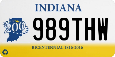 IN license plate 989THW