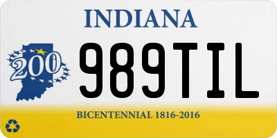 IN license plate 989TIL