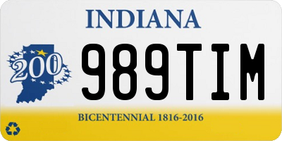 IN license plate 989TIM