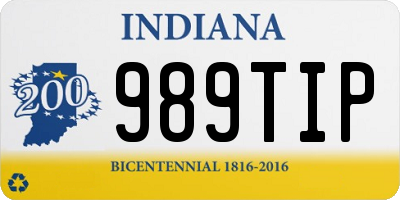 IN license plate 989TIP