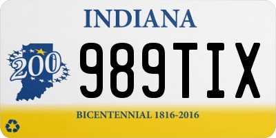 IN license plate 989TIX