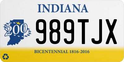 IN license plate 989TJX