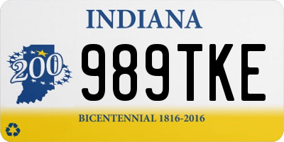 IN license plate 989TKE