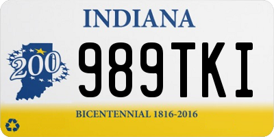 IN license plate 989TKI