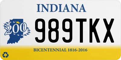 IN license plate 989TKX