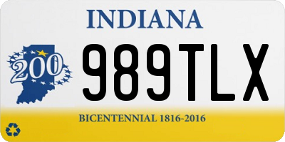 IN license plate 989TLX