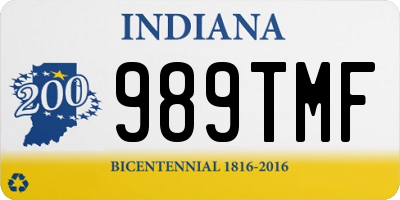 IN license plate 989TMF