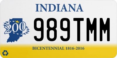 IN license plate 989TMM