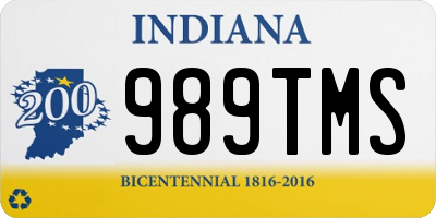 IN license plate 989TMS