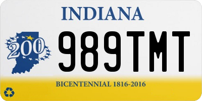 IN license plate 989TMT