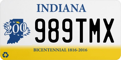 IN license plate 989TMX