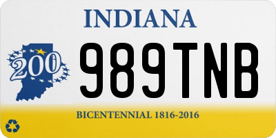 IN license plate 989TNB