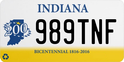 IN license plate 989TNF