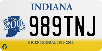 IN license plate 989TNJ