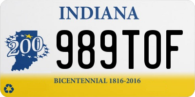 IN license plate 989TOF