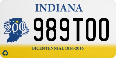 IN license plate 989TOO