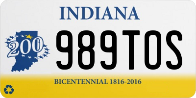 IN license plate 989TOS