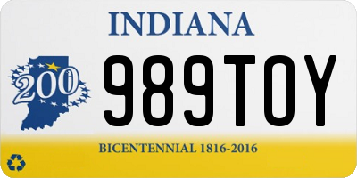 IN license plate 989TOY