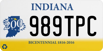 IN license plate 989TPC