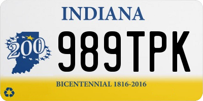 IN license plate 989TPK