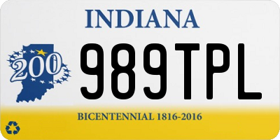 IN license plate 989TPL