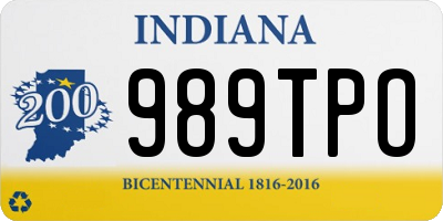 IN license plate 989TPO