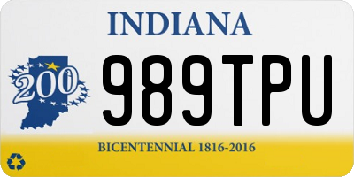 IN license plate 989TPU