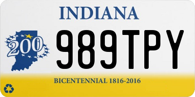 IN license plate 989TPY