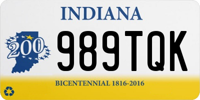 IN license plate 989TQK