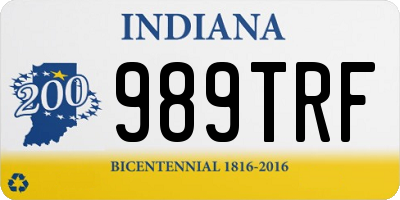 IN license plate 989TRF