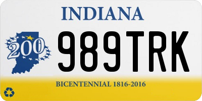 IN license plate 989TRK