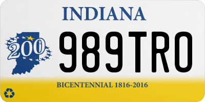 IN license plate 989TRO